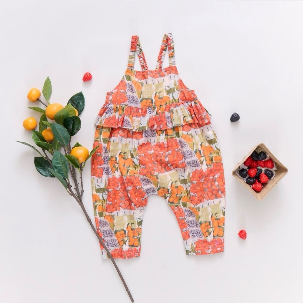 NWT Pink Chicken Berries & Oranges Jumpsuit